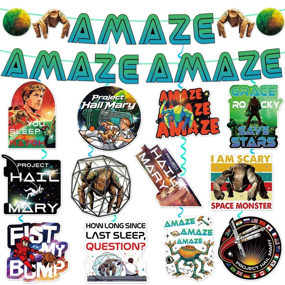 PROJECT HAIR MARY Theme Space Universe Party Decorations Set, Indoor Outdoor